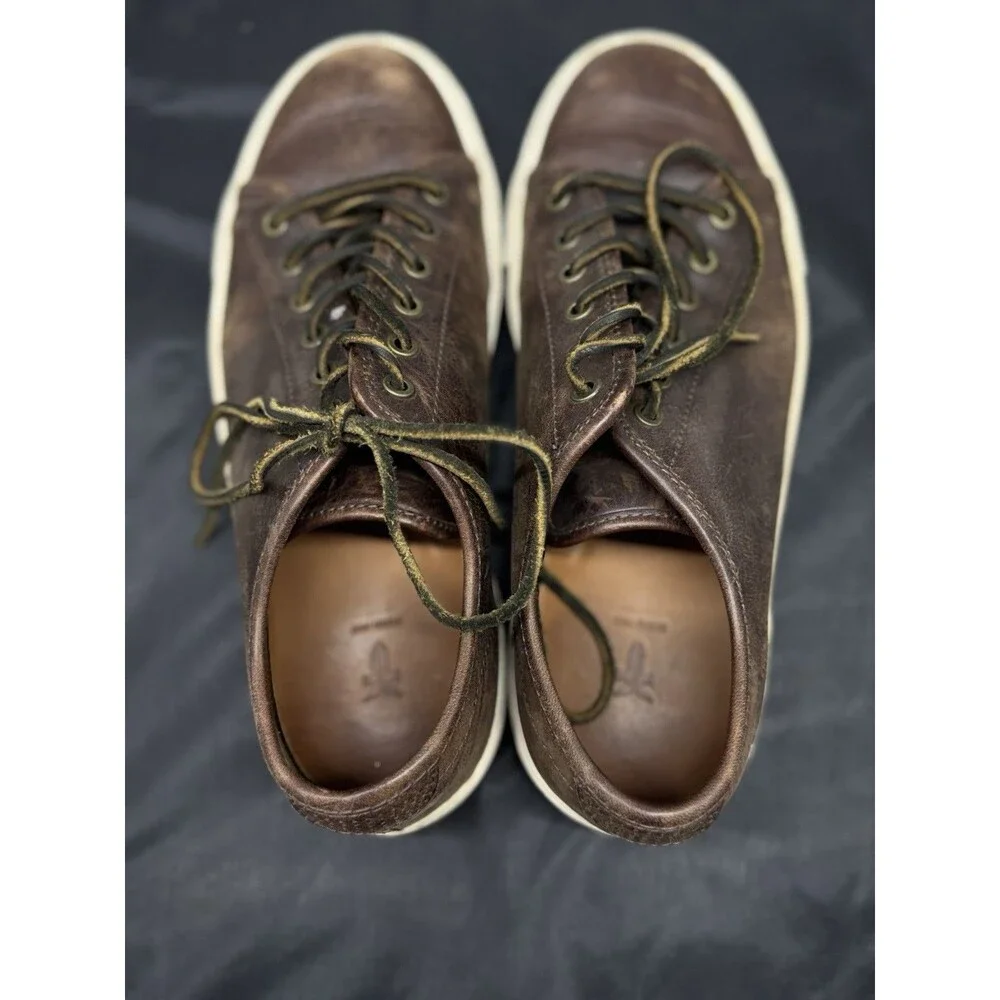 FRYE Brett Leather Lace Up Oxford Low Sneaker Dark Brown Men's 9